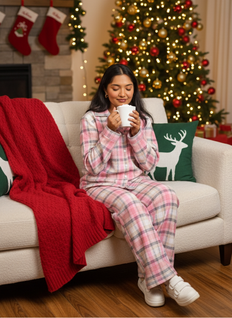 Candy Cane Check Pyjama Set