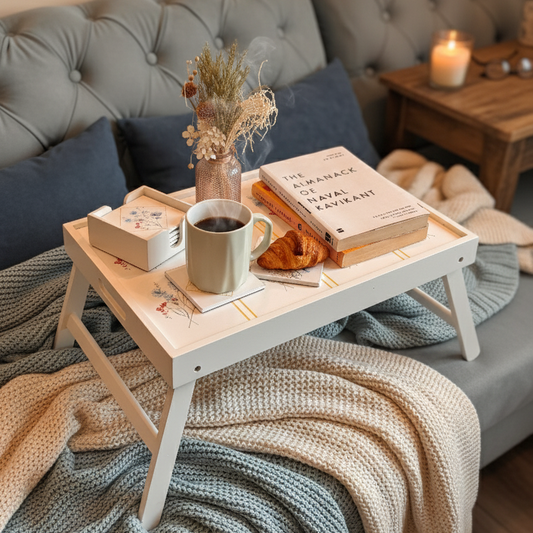 Serene Bloom Breakfast Tray Table