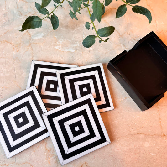 Monochrome Muse inlay Coasters