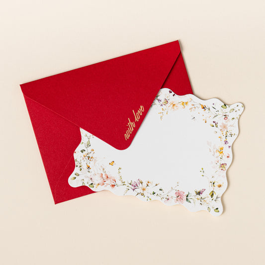 Ruby Garden - Set of 10 Notecards & 10 Envelopes