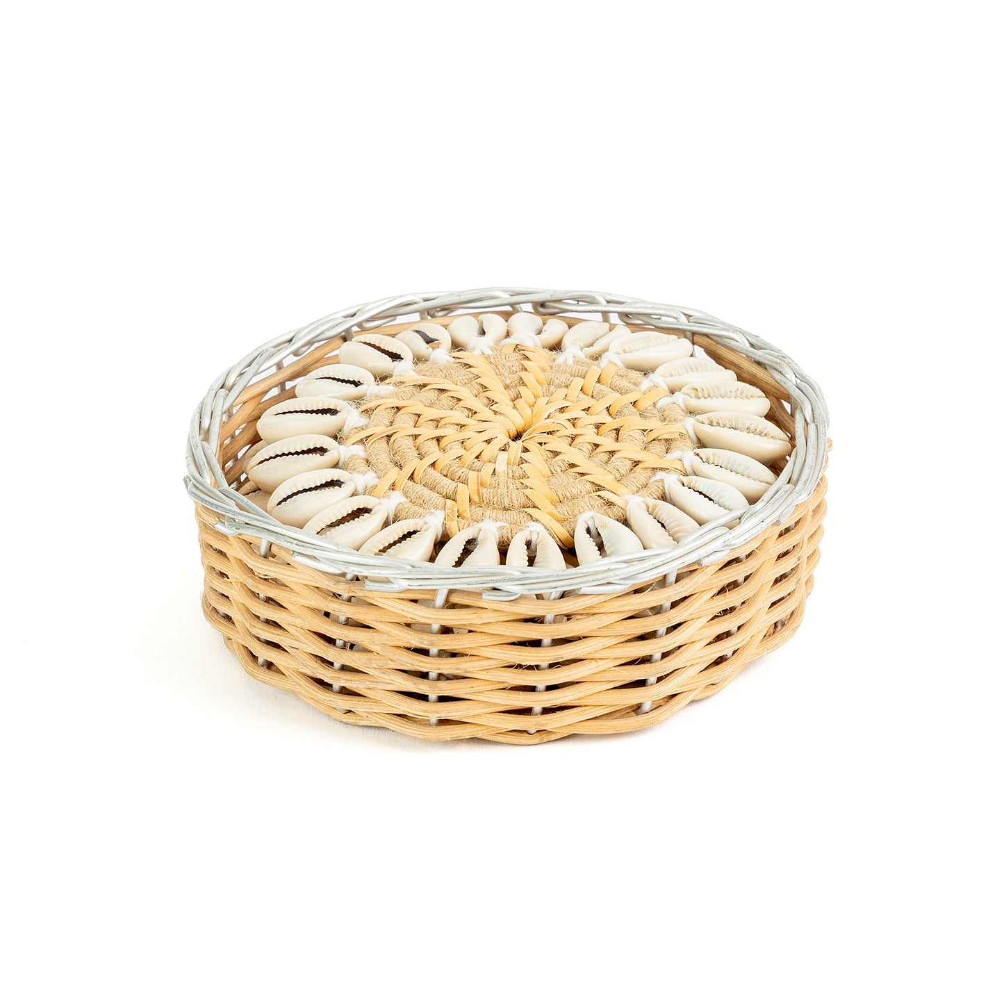 Rattan Sea Shell Coasters - Set of 4