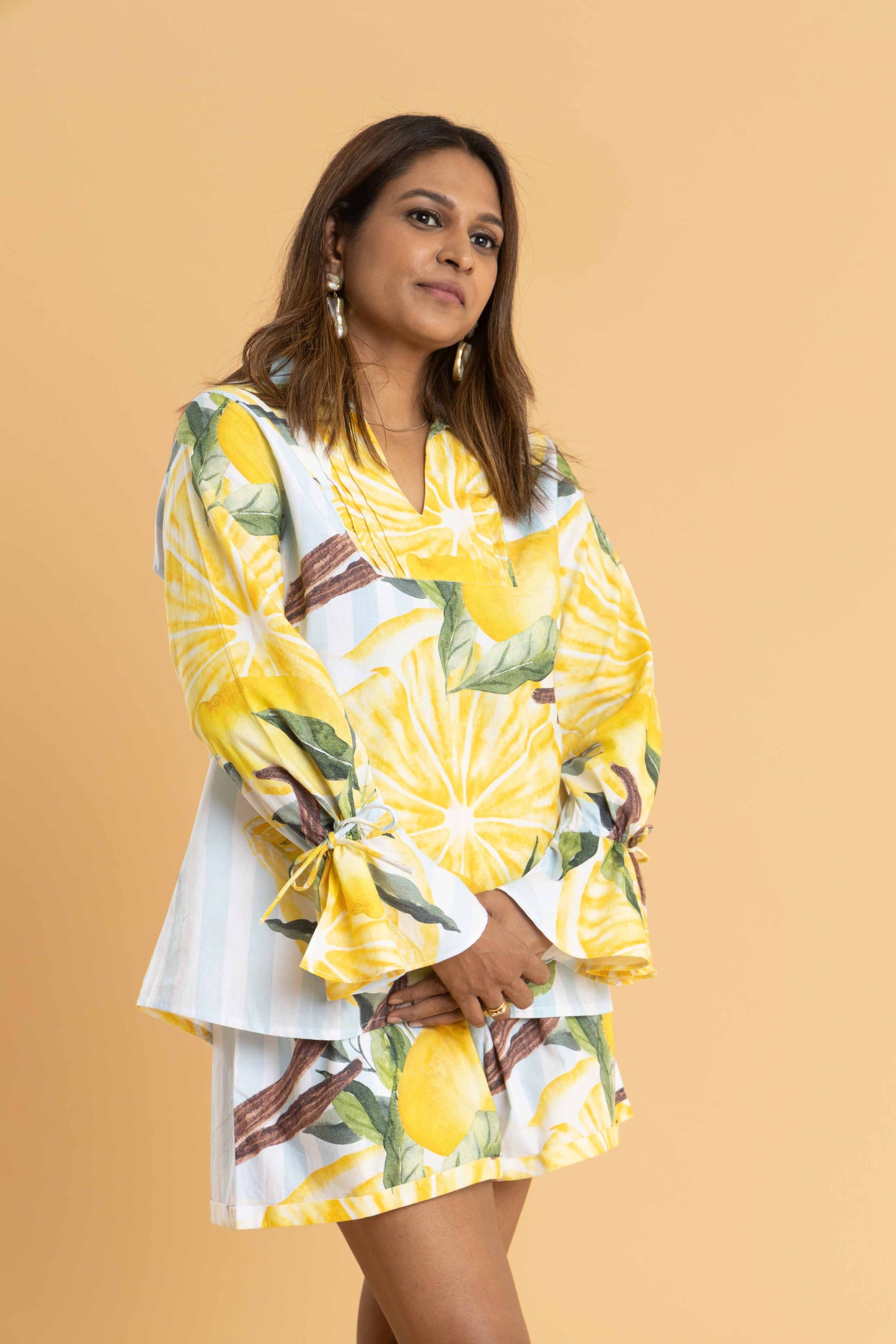 Tuscany Lemon Print Top