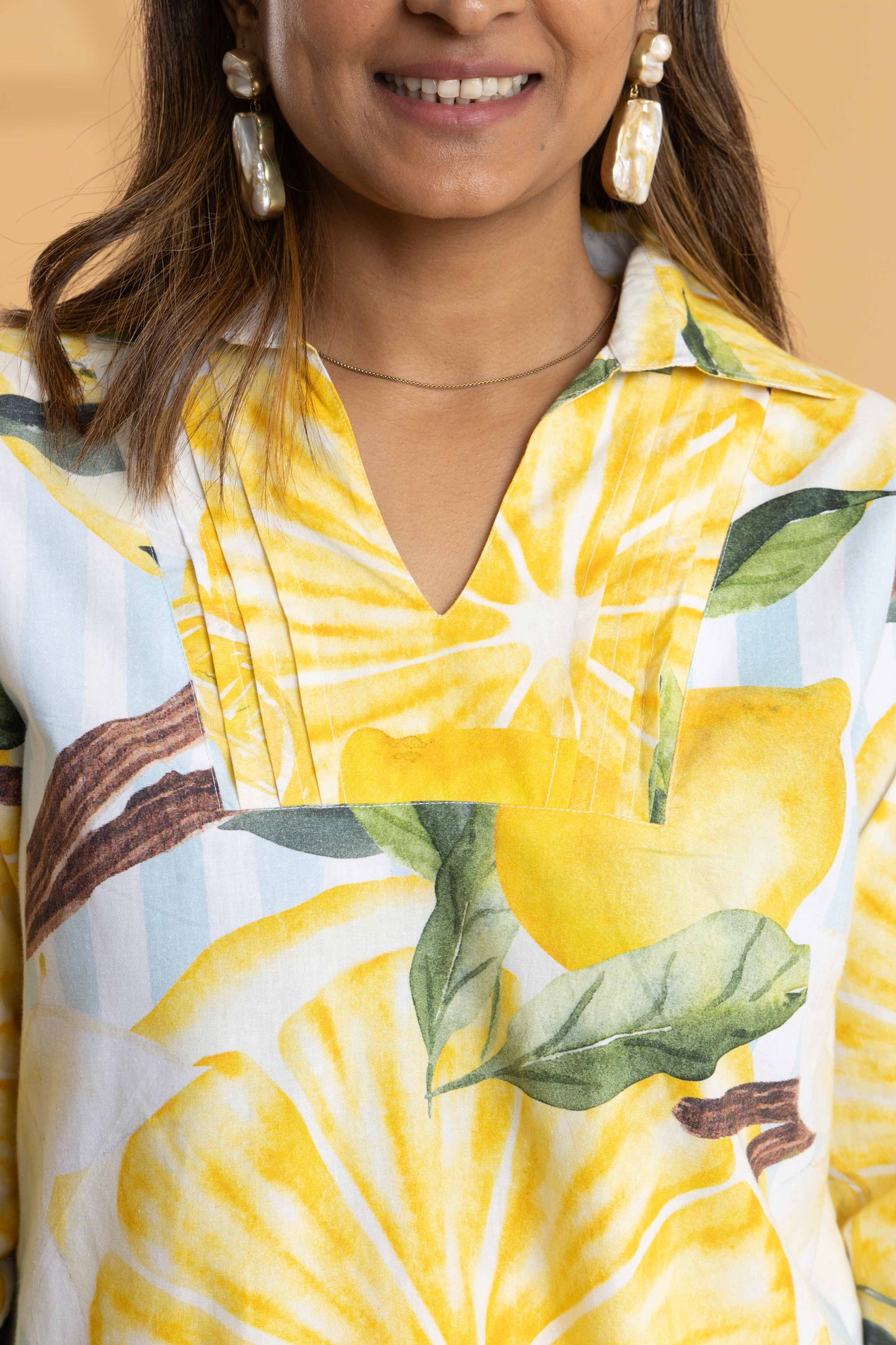 Tuscany Lemon Print Top