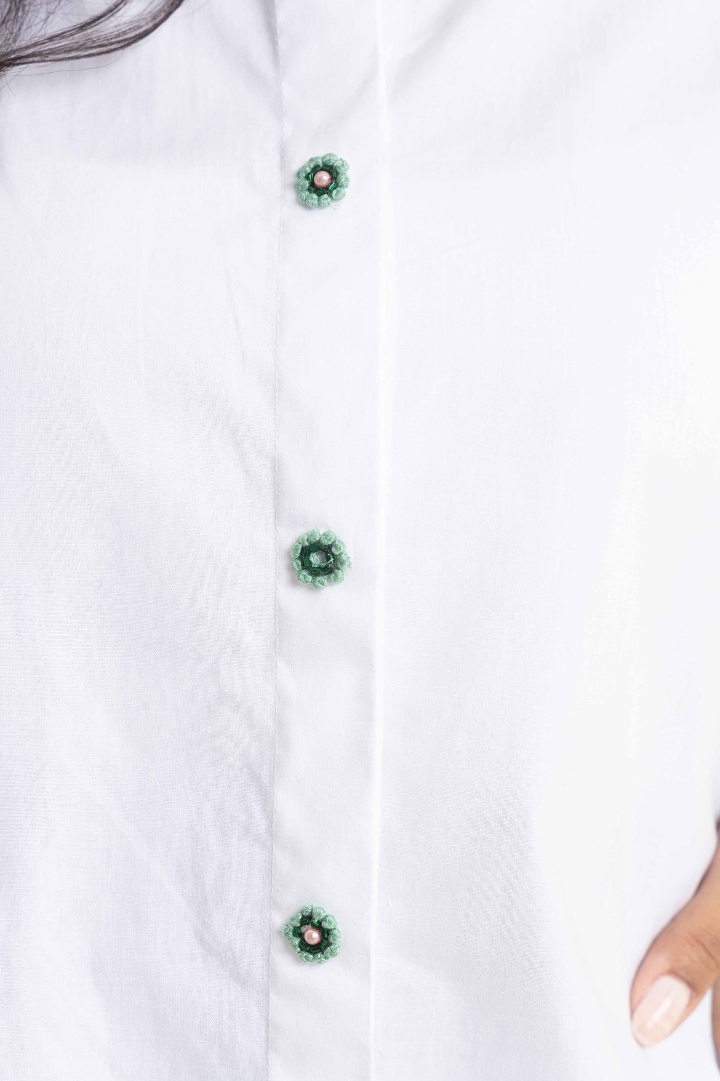 Glam Beaded Collar Shirt