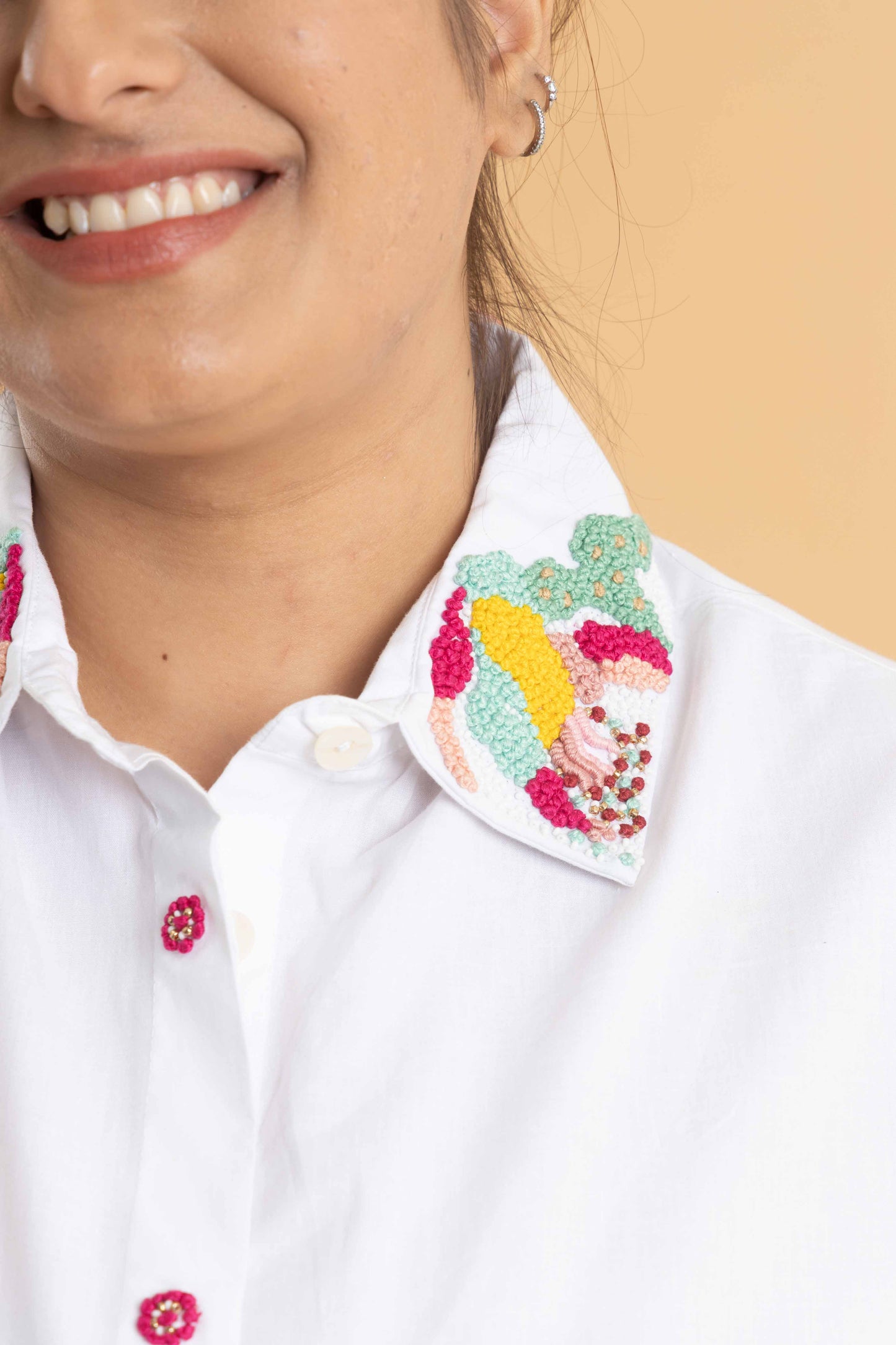 Glam Embroidered Collar Shirt