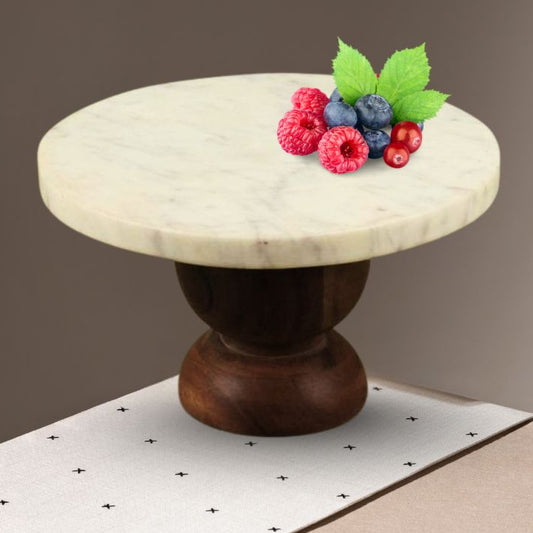 Marble Wooden Circle Cake Stand